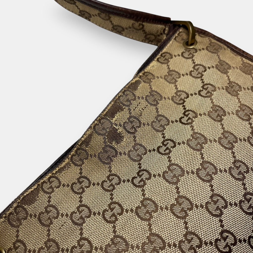 Gucci Small Messenger Bag GG canvas Gold Metal Hardware