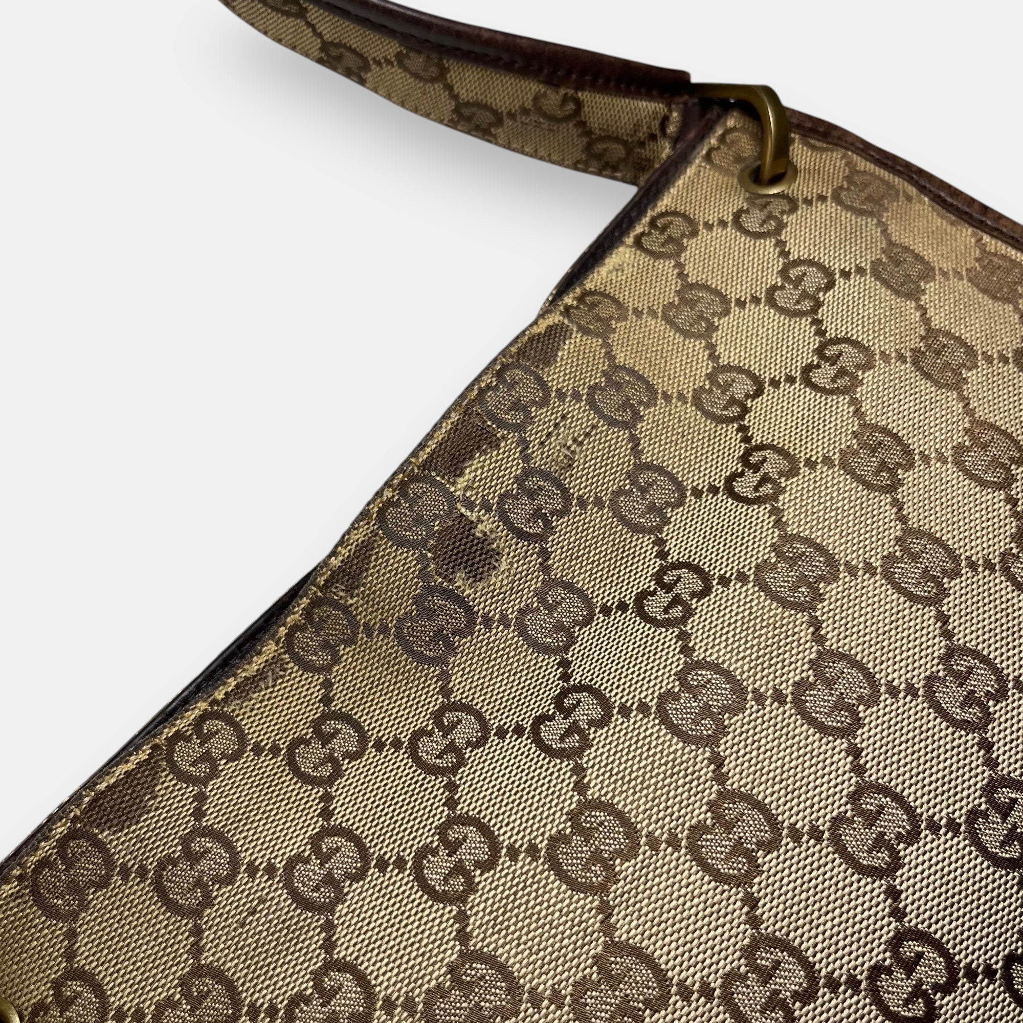 Gucci Small Messenger Bag GG canvas Gold Metal Hardware