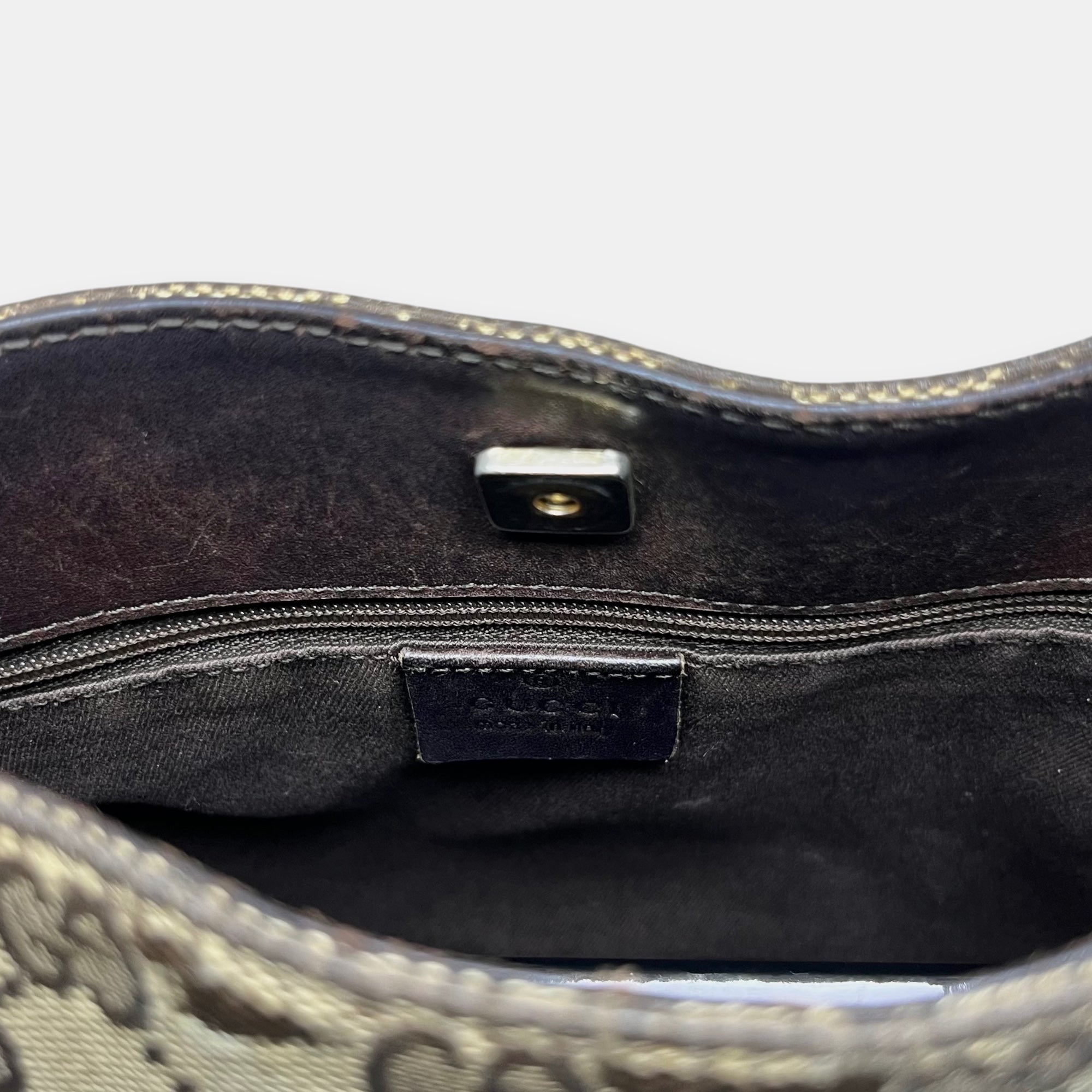 Gucci Small Messenger Bag GG canvas Gold Metal Hardware