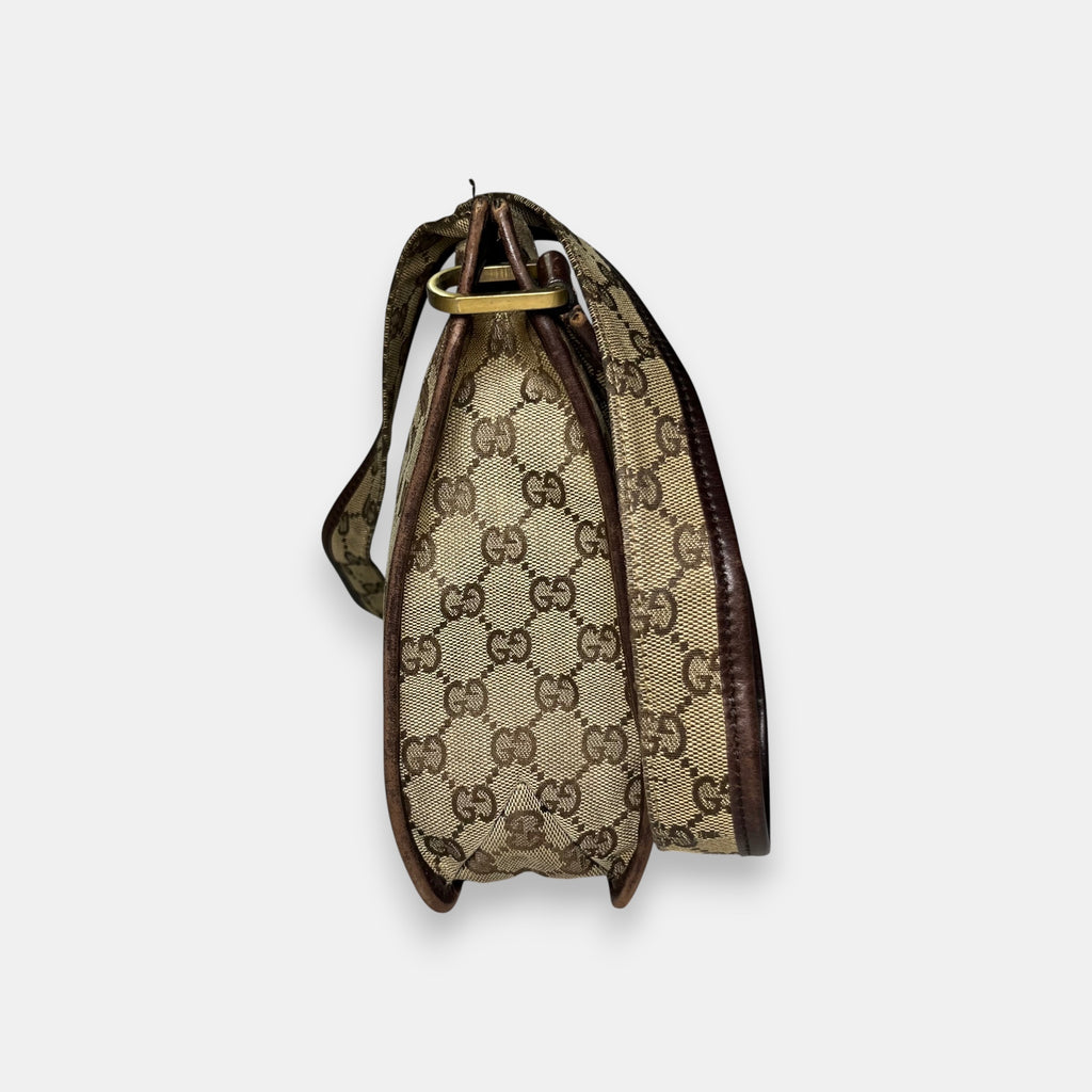 Gucci Small Messenger Bag GG canvas Gold Metal Hardware