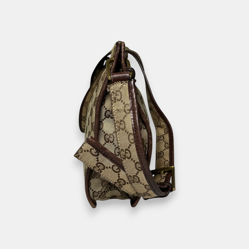 Gucci Small Messenger Bag GG canvas Gold Metal Hardware