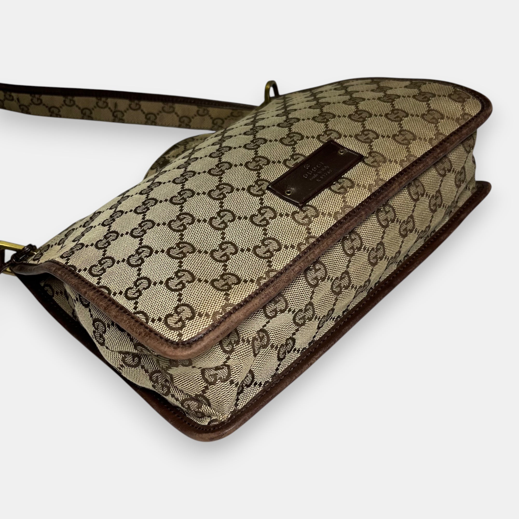 Gucci Small Messenger Bag GG canvas Gold Metal Hardware