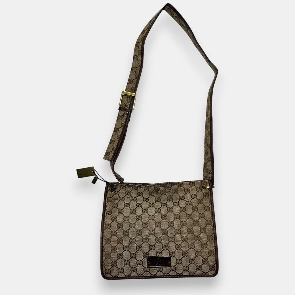 Gucci Small Messenger Bag GG canvas Gold Metal Hardware