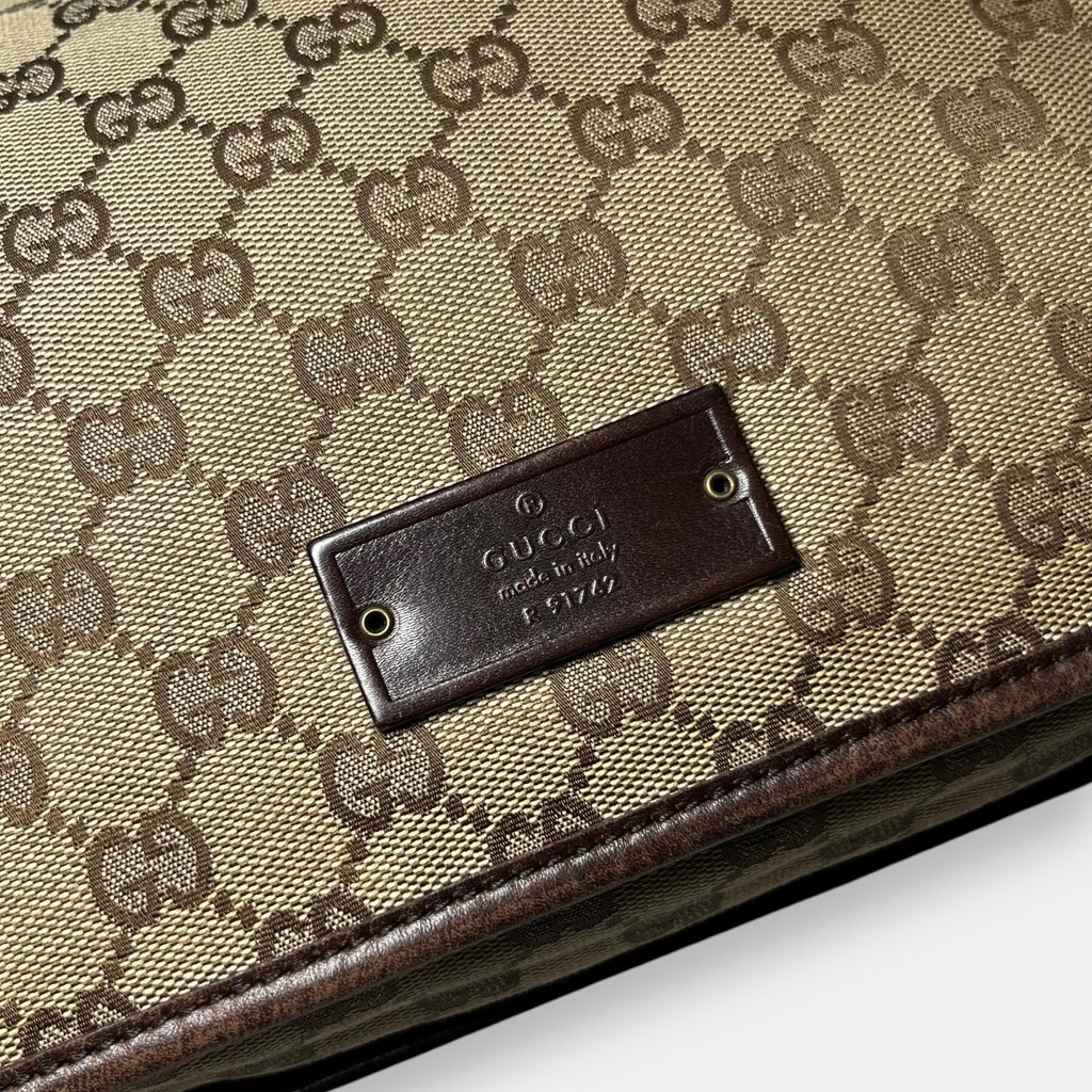 Gucci Small Messenger Bag GG canvas Gold Metal Hardware