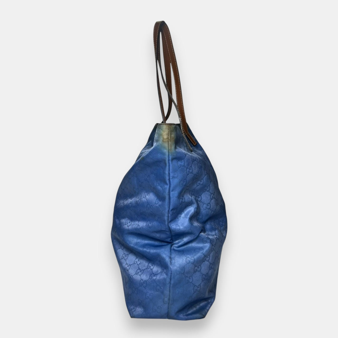 Gucci GG Canvas Large Tote Bag Blue w. Original Card
