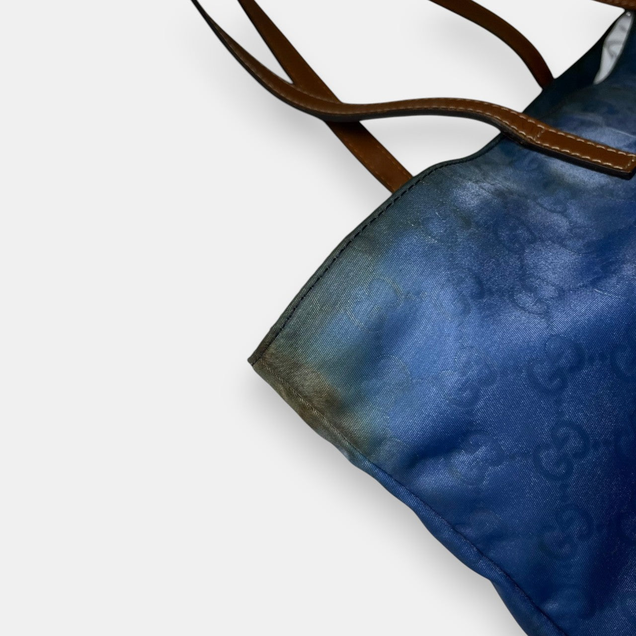 Gucci GG Canvas Large Tote Bag Blue w. Original Card