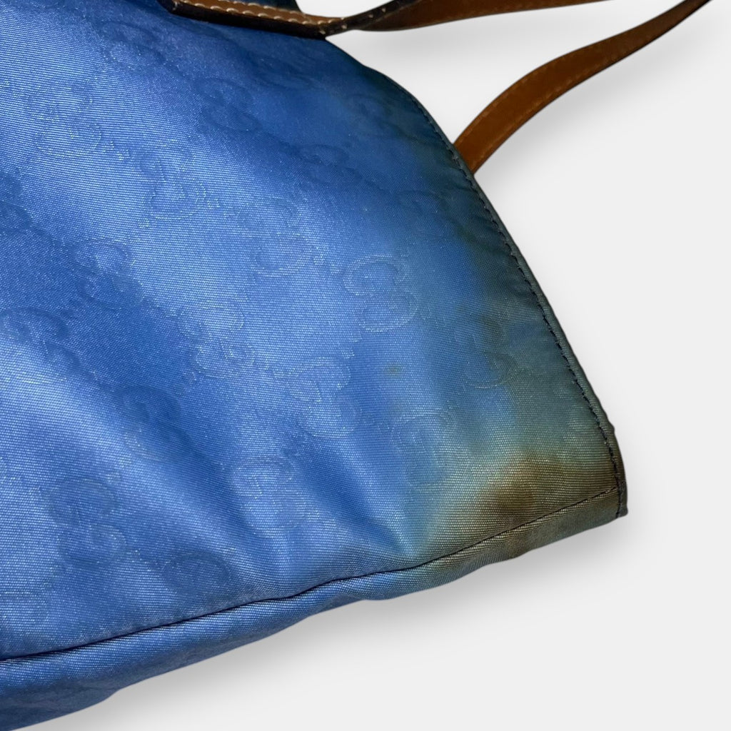 Gucci GG Canvas Large Tote Bag Blue w. Original Card