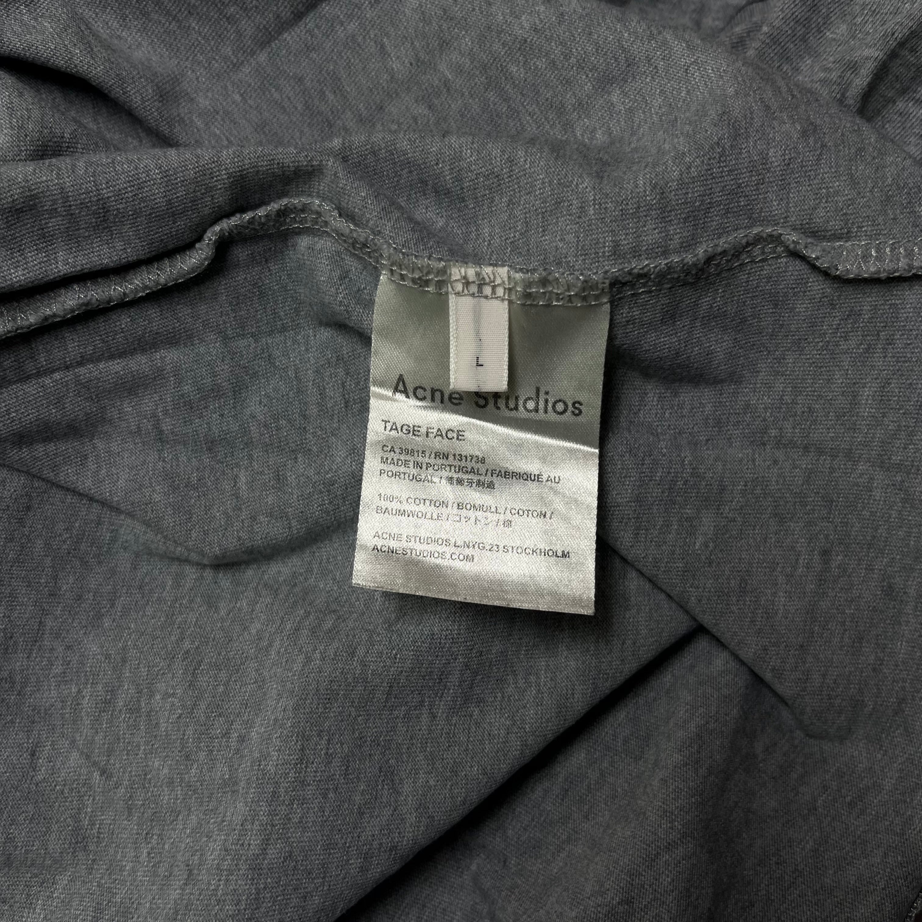 Acne Studios Tage Face Gray Long Sleeve