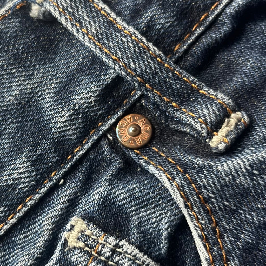 Acne “Moc Raw” Straight Leg Raw Denim Jeans (34/32)