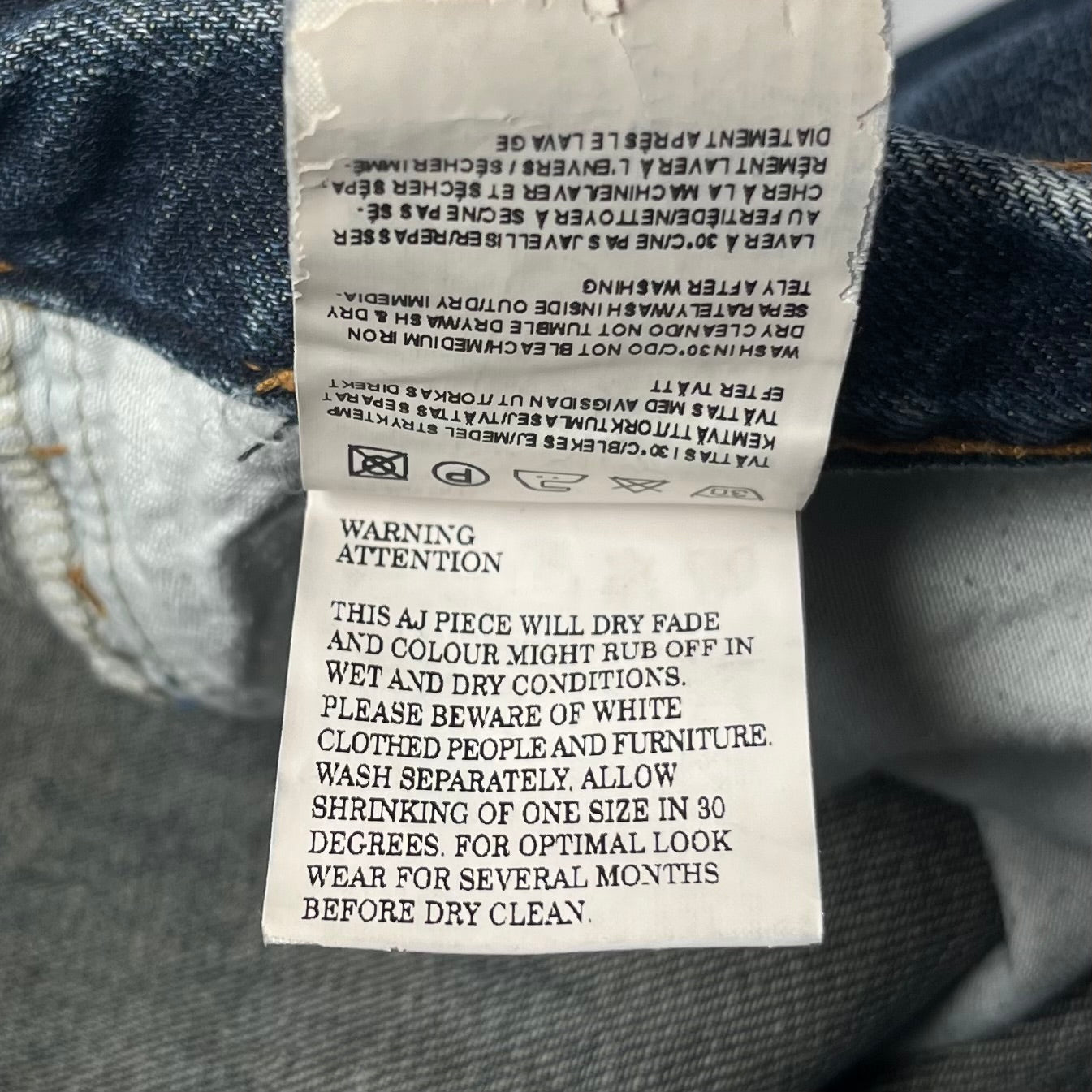 Acne “Moc Raw” Straight Leg Raw Denim Jeans (34/32)