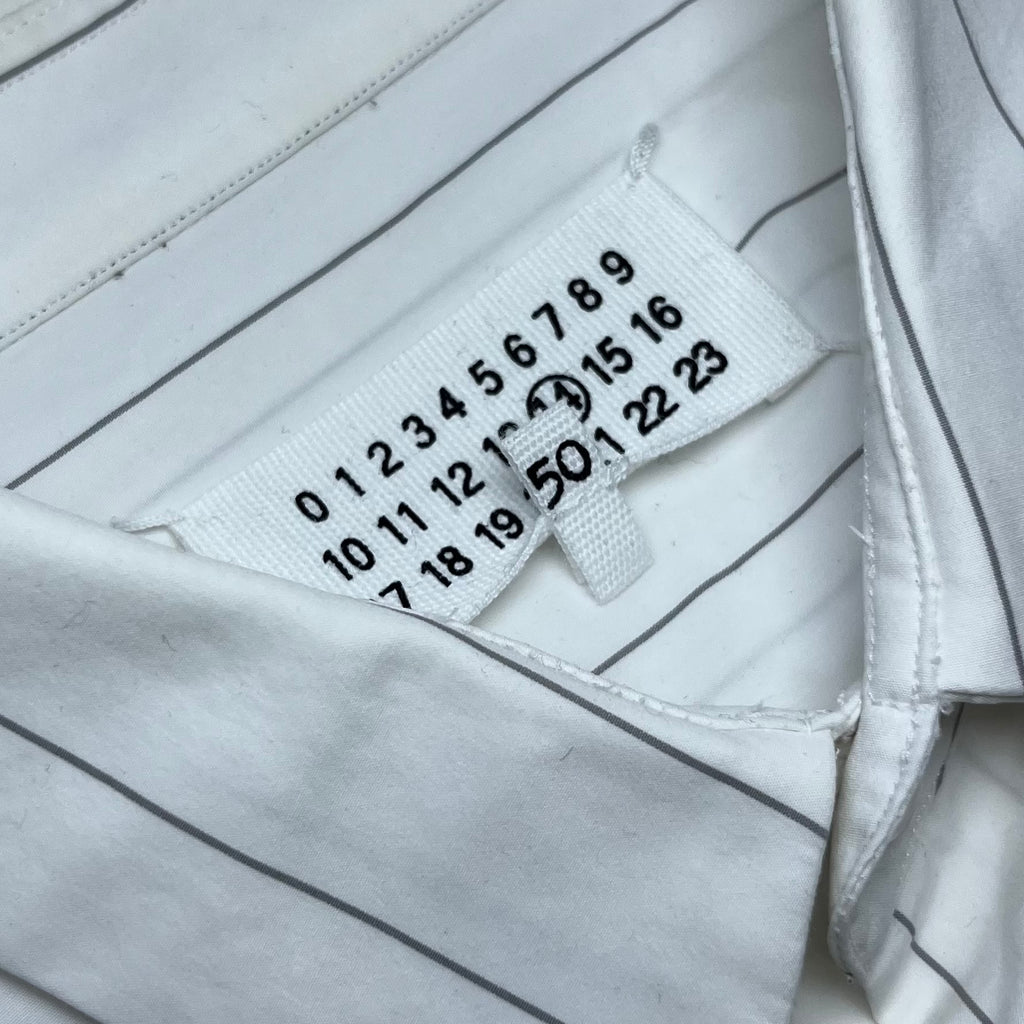 Maison Martin Margiela Slim Fit White Striped Button Up Shirt 2015