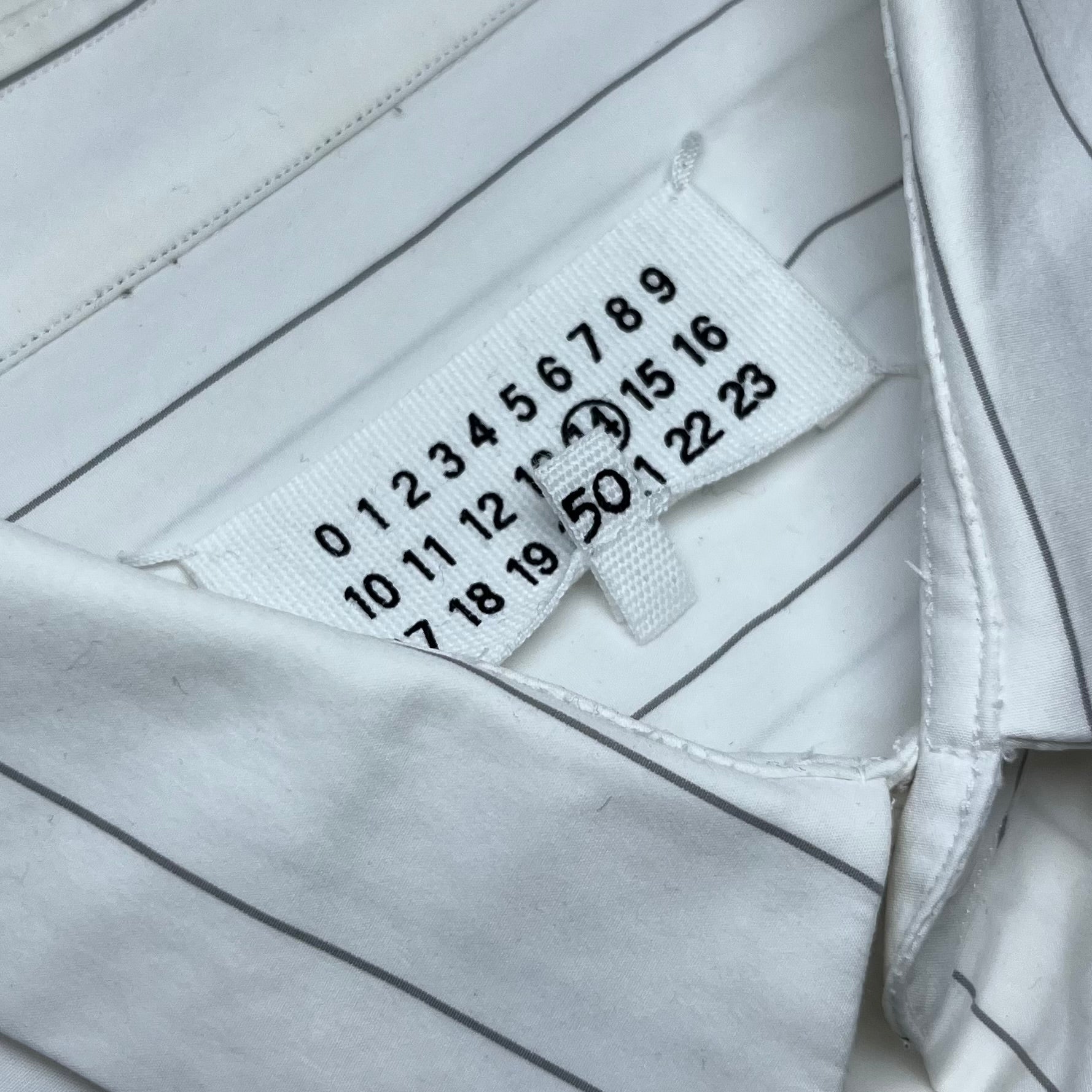 Maison Martin Margiela Slim Fit White Striped Button Up Shirt 2015