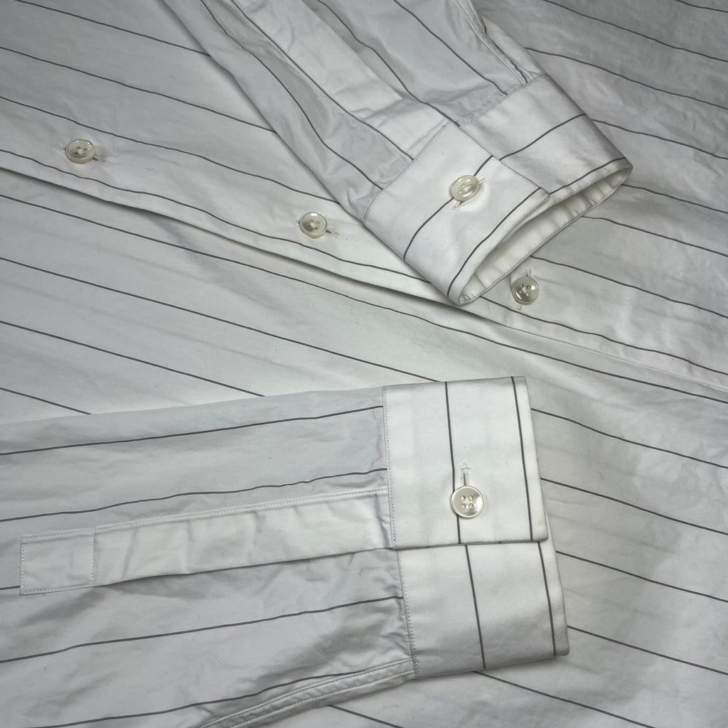 Maison Martin Margiela Slim Fit White Striped Button Up Shirt 2015