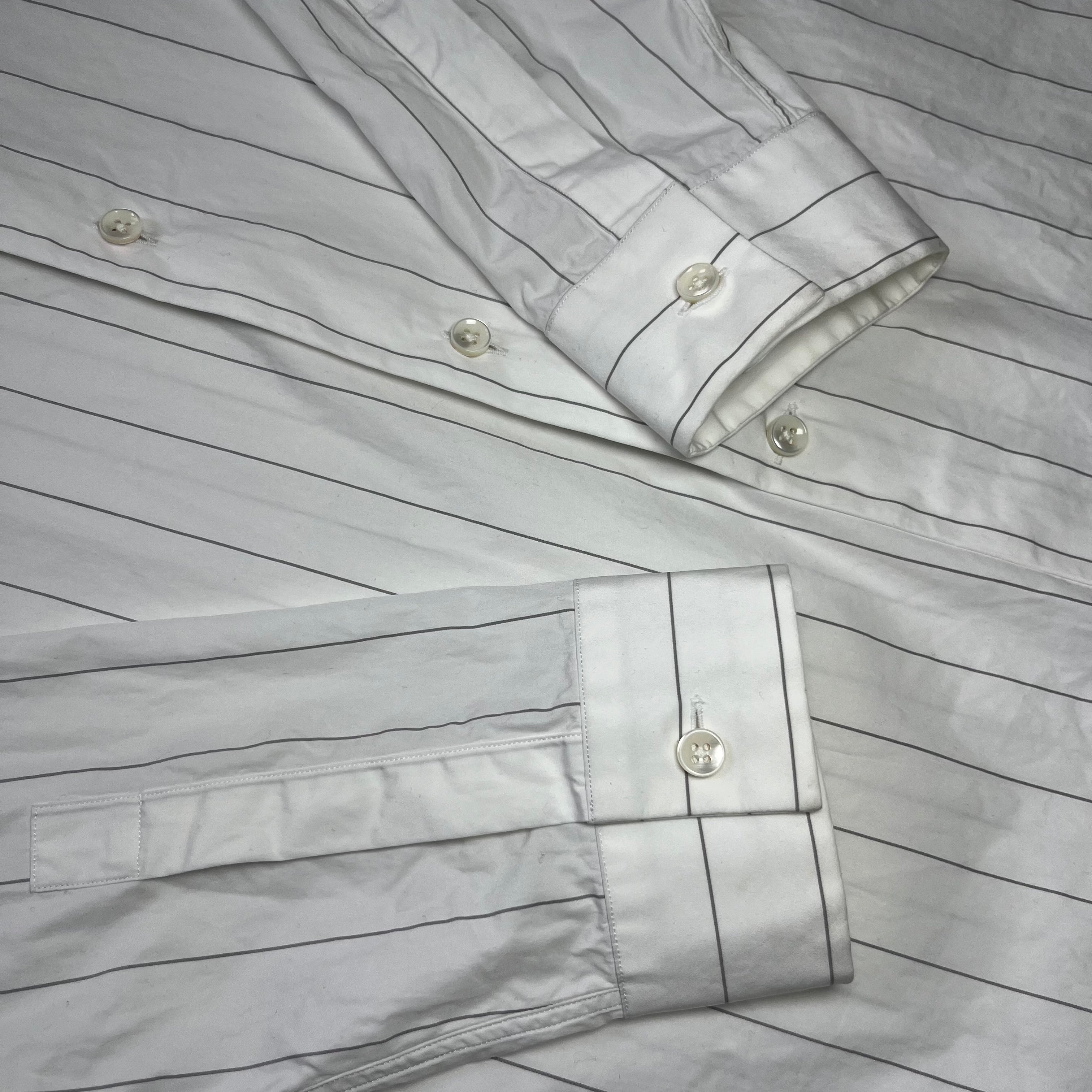 Maison Martin Margiela Slim Fit White Striped Button Up Shirt 2015