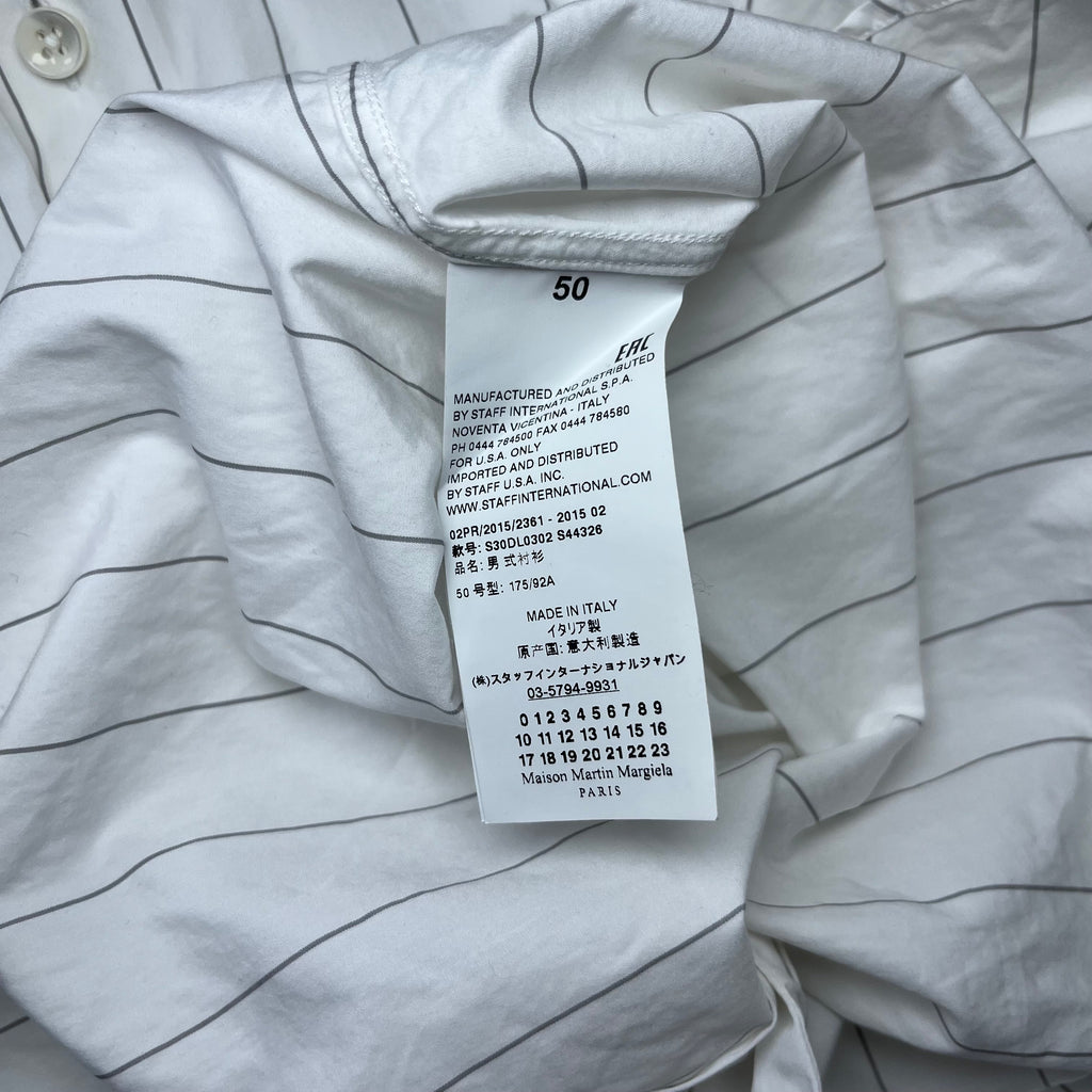 Maison Martin Margiela Slim Fit White Striped Button Up Shirt 2015