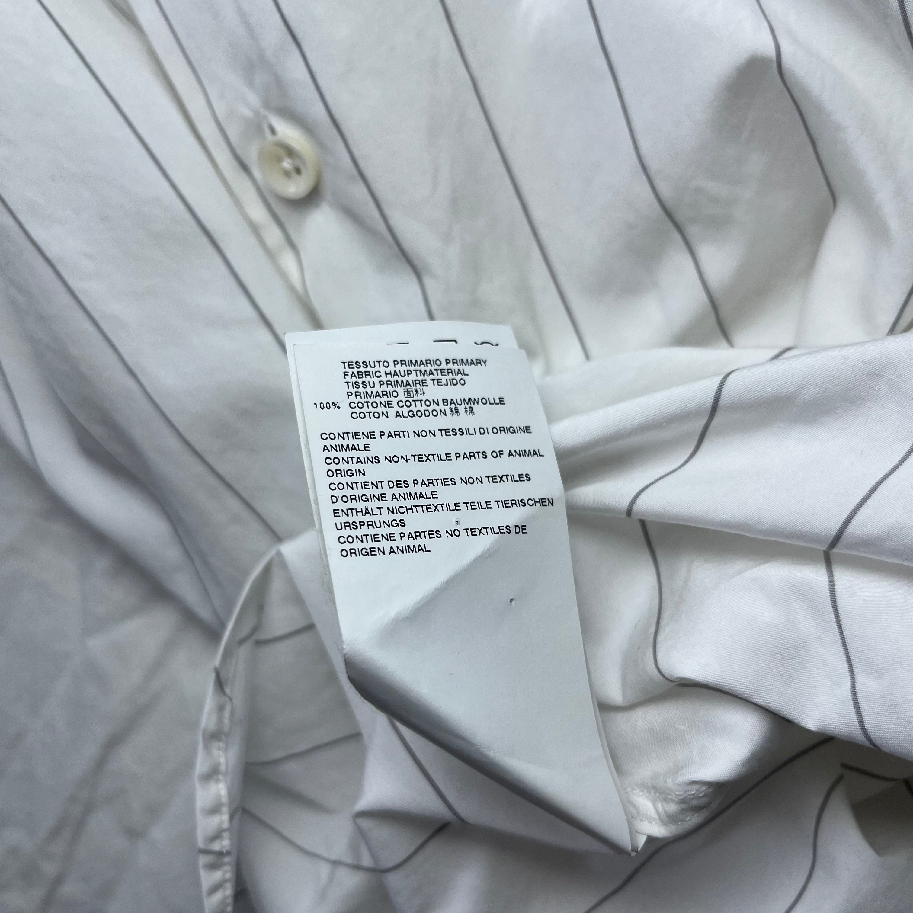 Maison Martin Margiela Slim Fit White Striped Button Up Shirt 2015