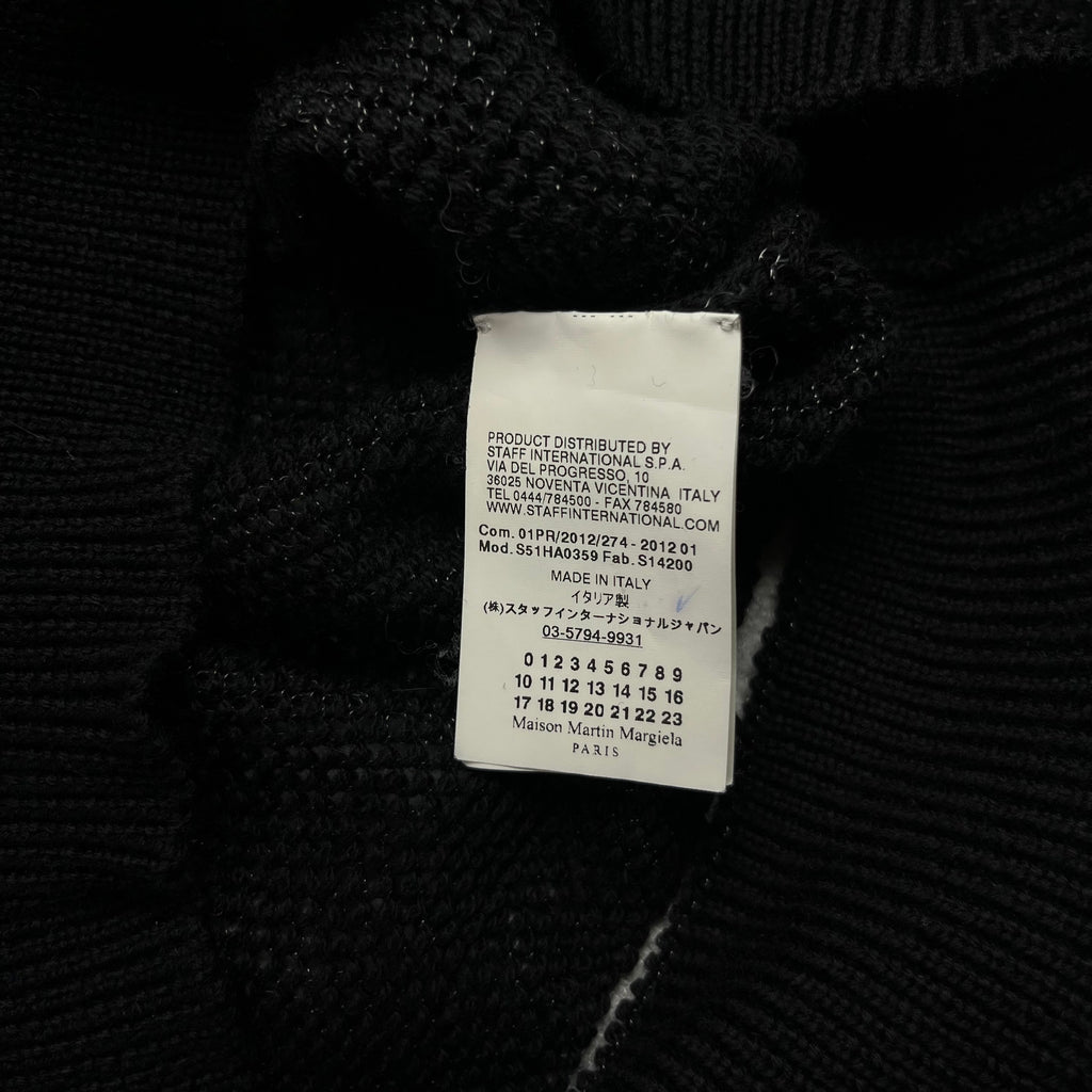 Maison Martin Margiela Black Distressed Silver Thread Knit Sweater 2012