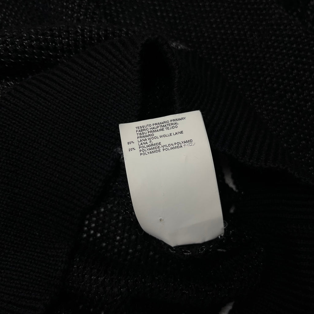 Maison Martin Margiela Black Distressed Silver Thread Knit Sweater 2012