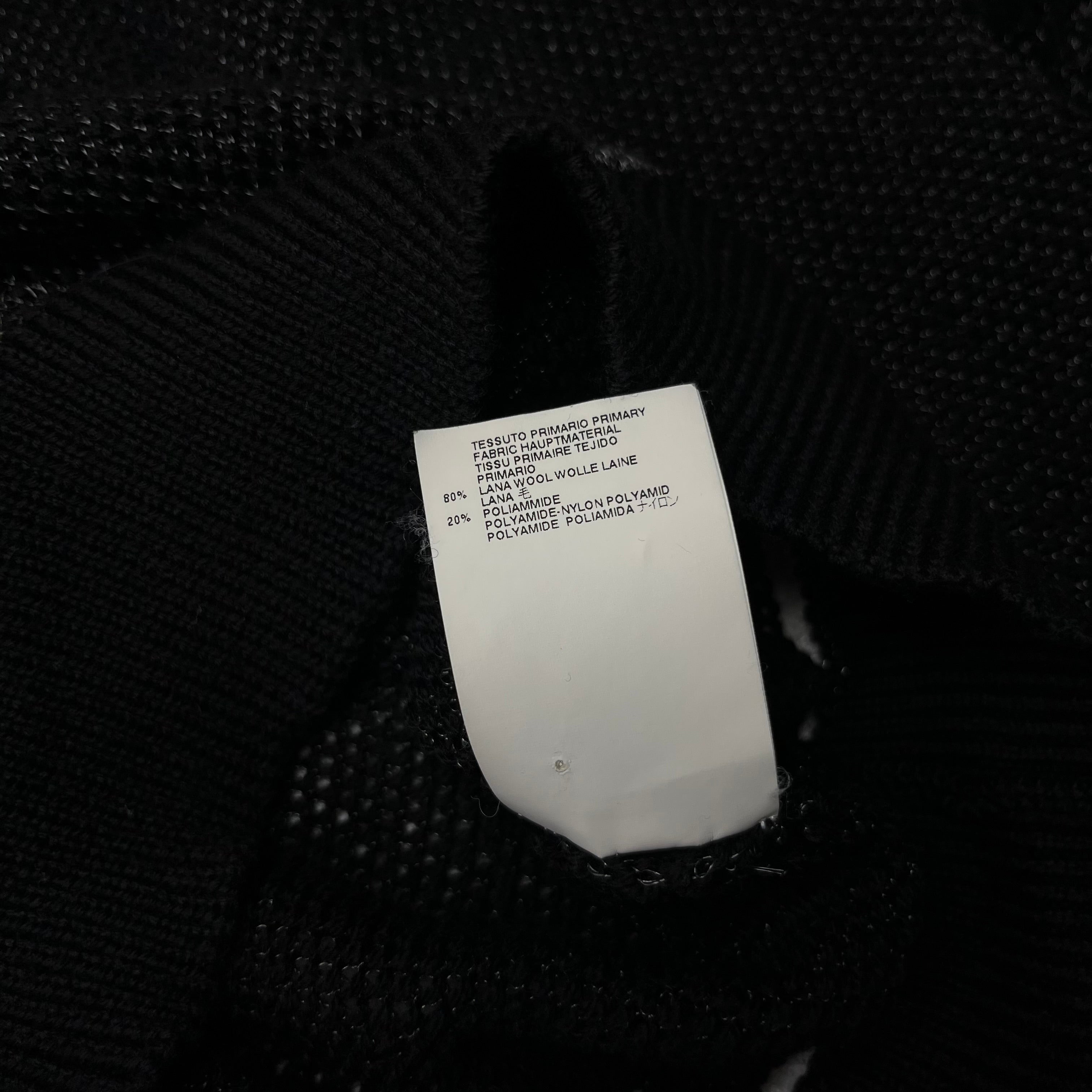 Maison Martin Margiela Black Distressed Silver Thread Knit Sweater 2012