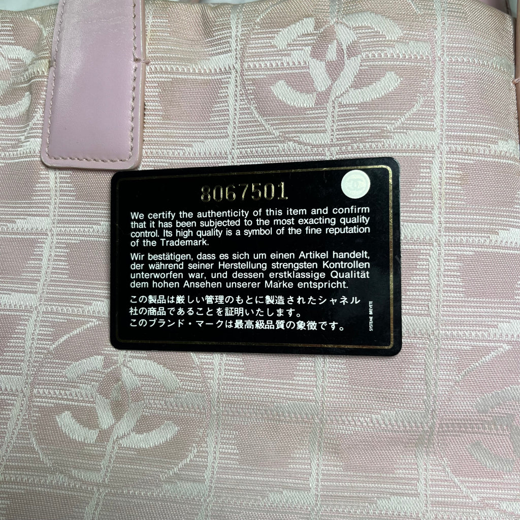 Chanel Travel Line Pink Bag Medium with Authenticity Card