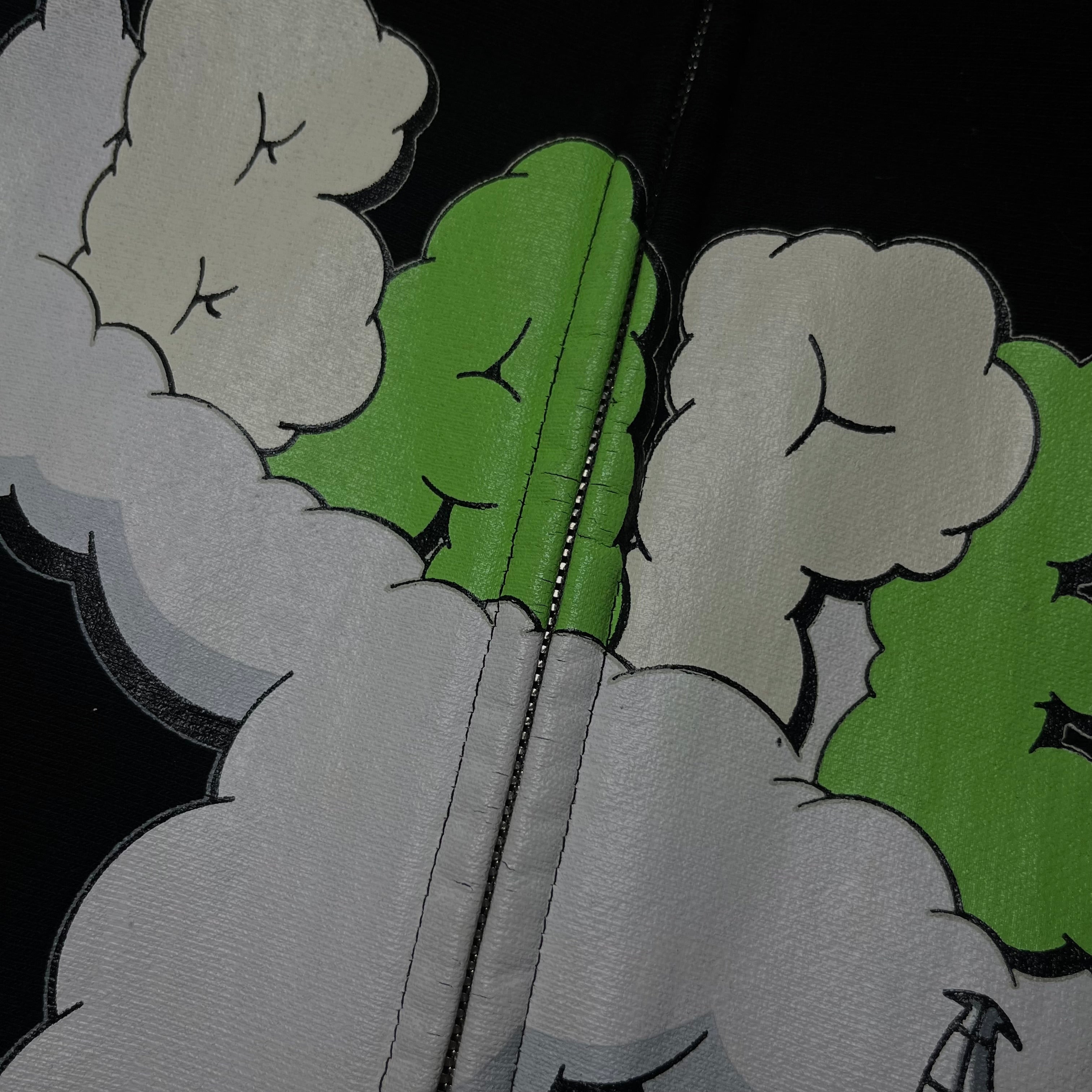 Bape x KAWS Zip Up Cloud Plane Logo Black Hoodie 2006