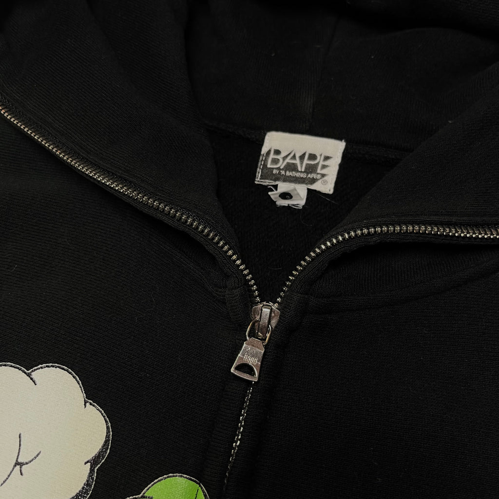 Bape x KAWS Zip Up Cloud Plane Logo Black Hoodie 2006