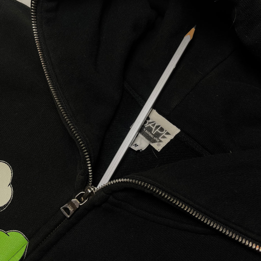 Bape x KAWS Zip Up Cloud Plane Logo Black Hoodie 2006