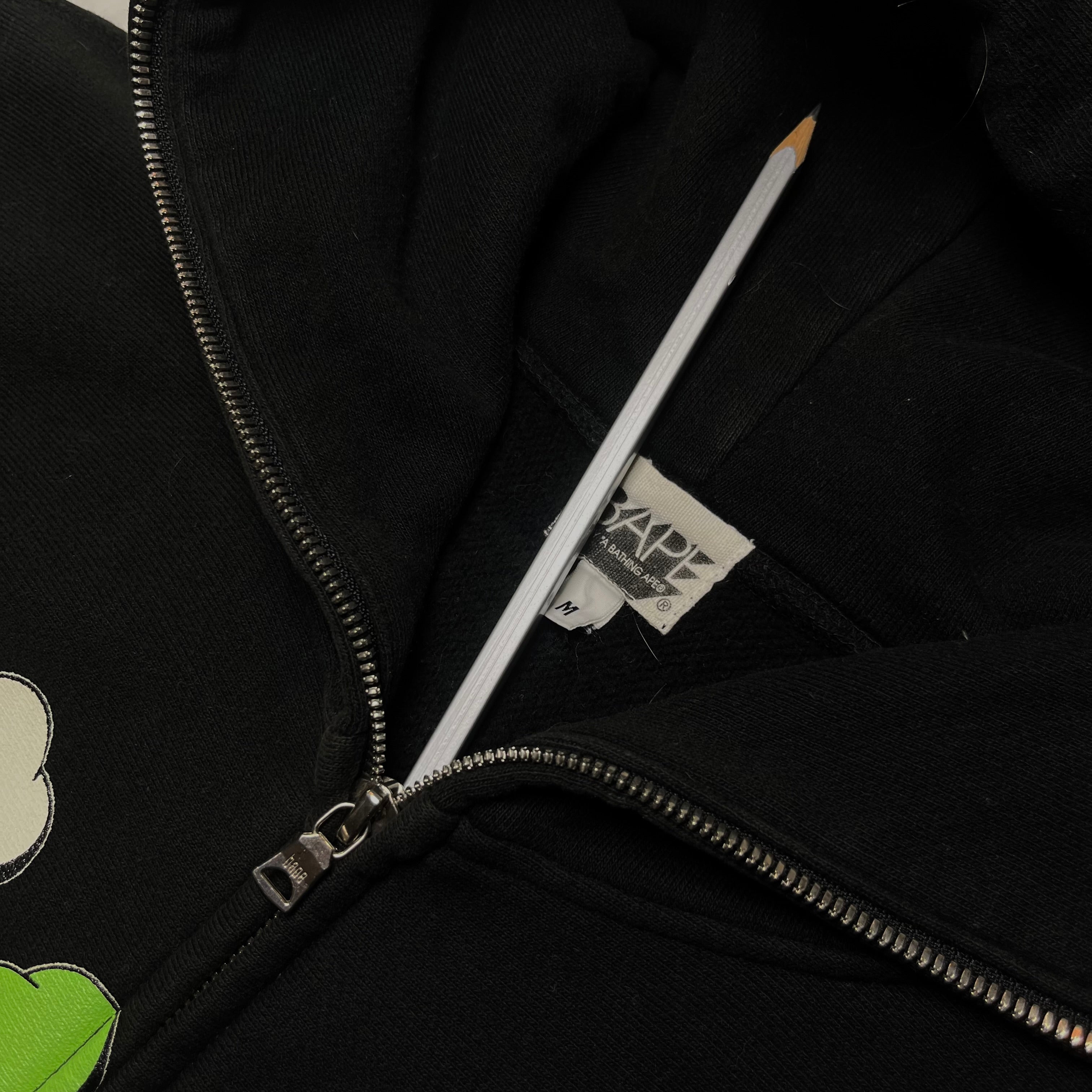 Bape x KAWS Zip Up Cloud Plane Logo Black Hoodie 2006