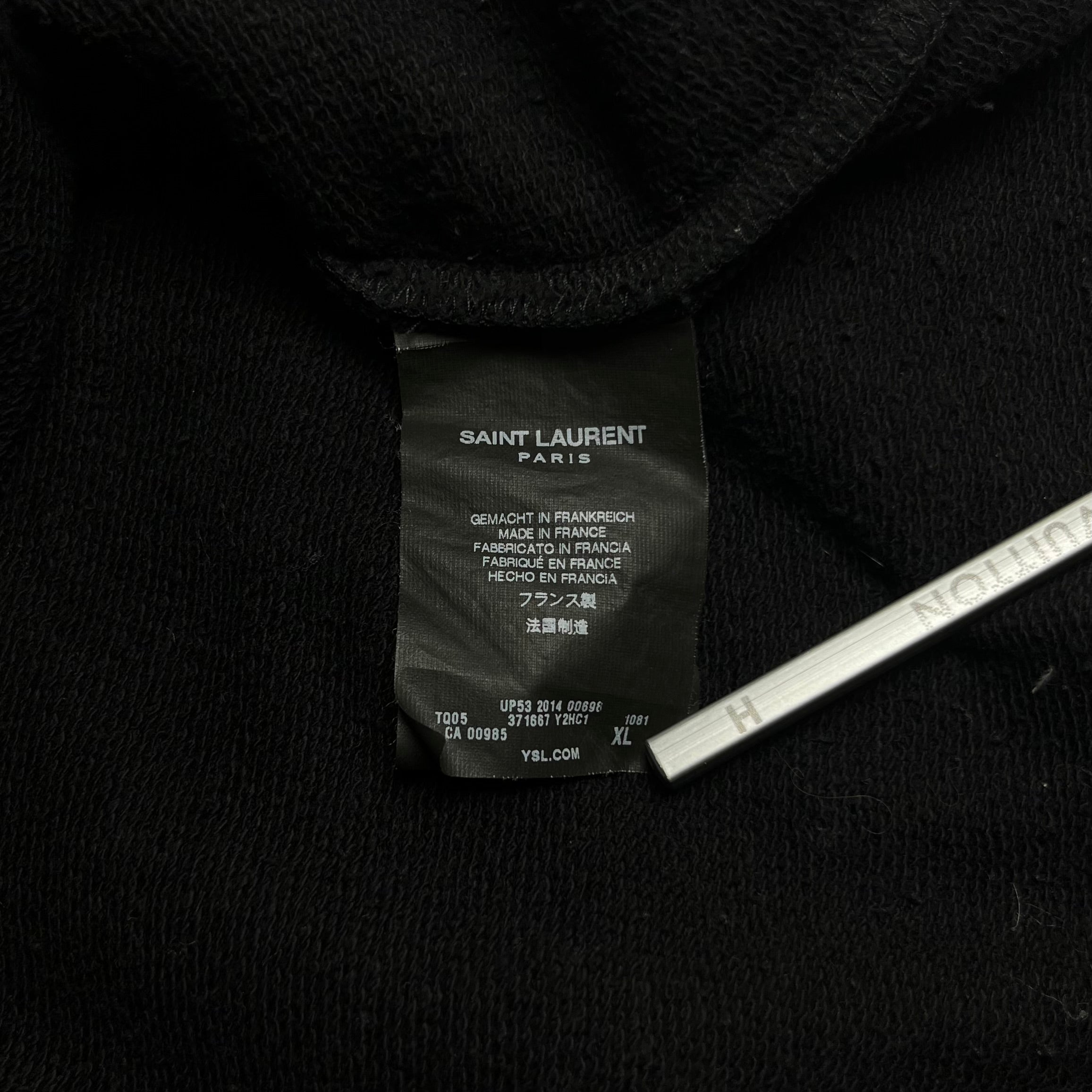 Saint Laurent Paris Black Studded Sweatshirt Hedi Slimane 2014