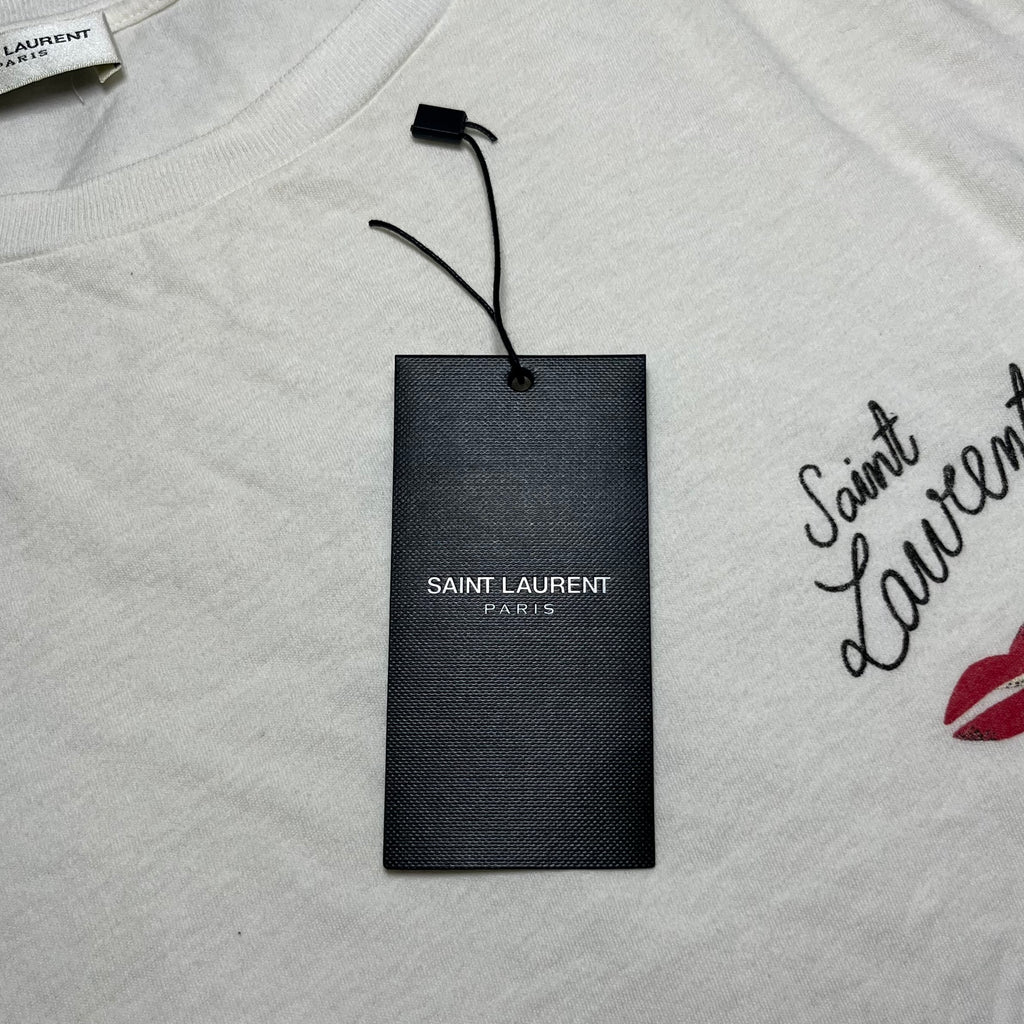 Saint Laurent Paris White No Smoking T-Shirt Anthony Vaccarello 2017 w. Tag