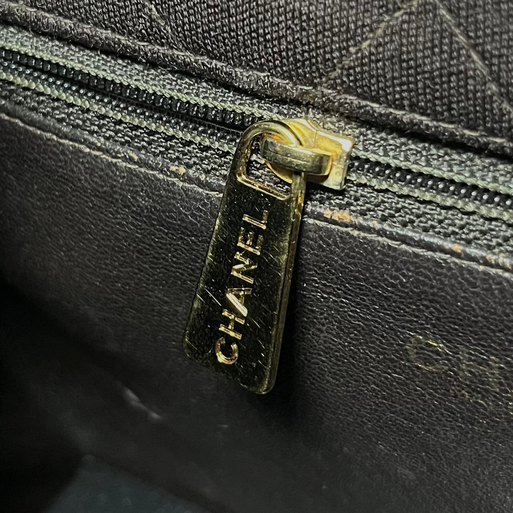 Chanel Brown Quilted Jersey CC Bag w. Gold Hardware, 1997-1999