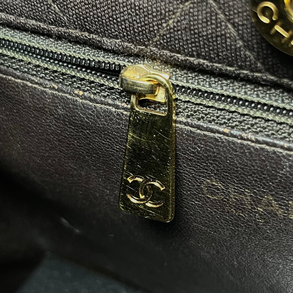 Chanel Brown Quilted Jersey CC Bag w. Gold Hardware, 1997-1999