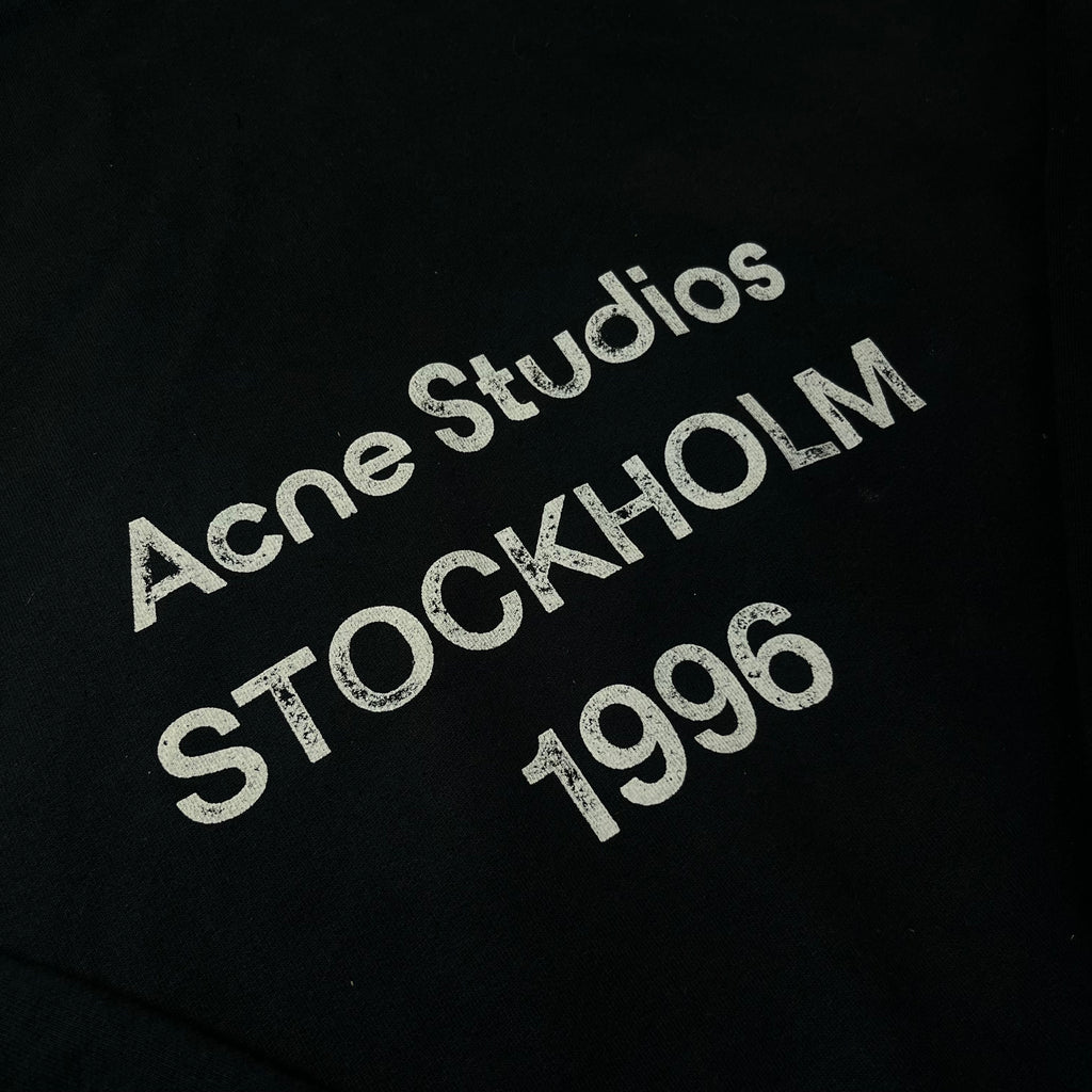 Acne Studios 1996 Logo Distressed Hoodie Black