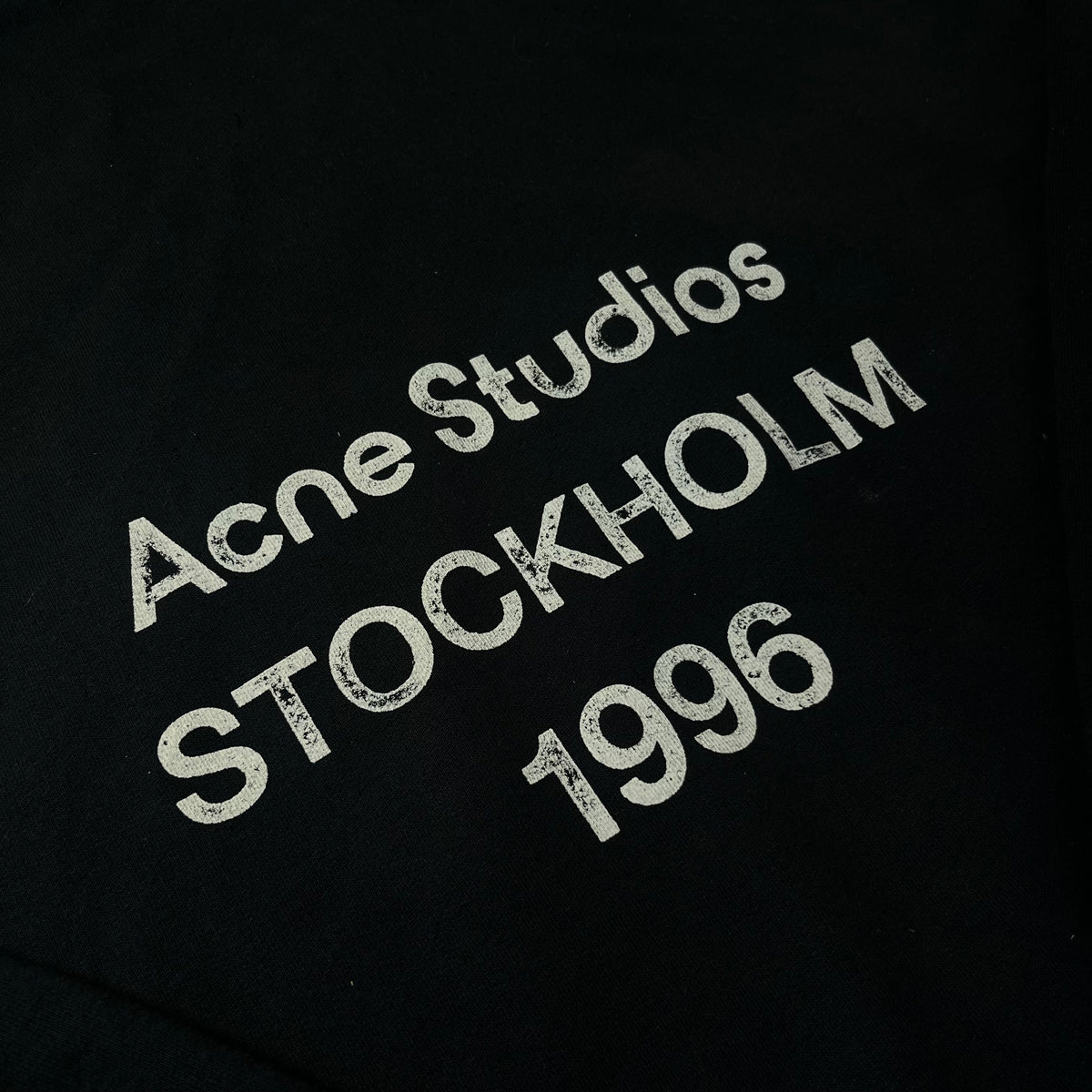 Acne Studios 1996 Logo Distressed Hoodie Black