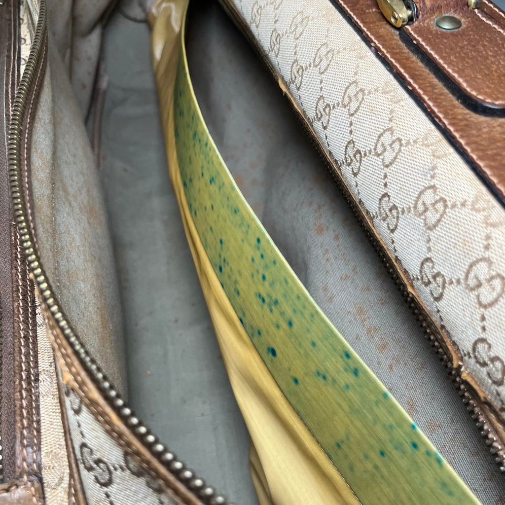 Gucci Large Tennis Bag in Beige GG Canvas, 1970s-80s