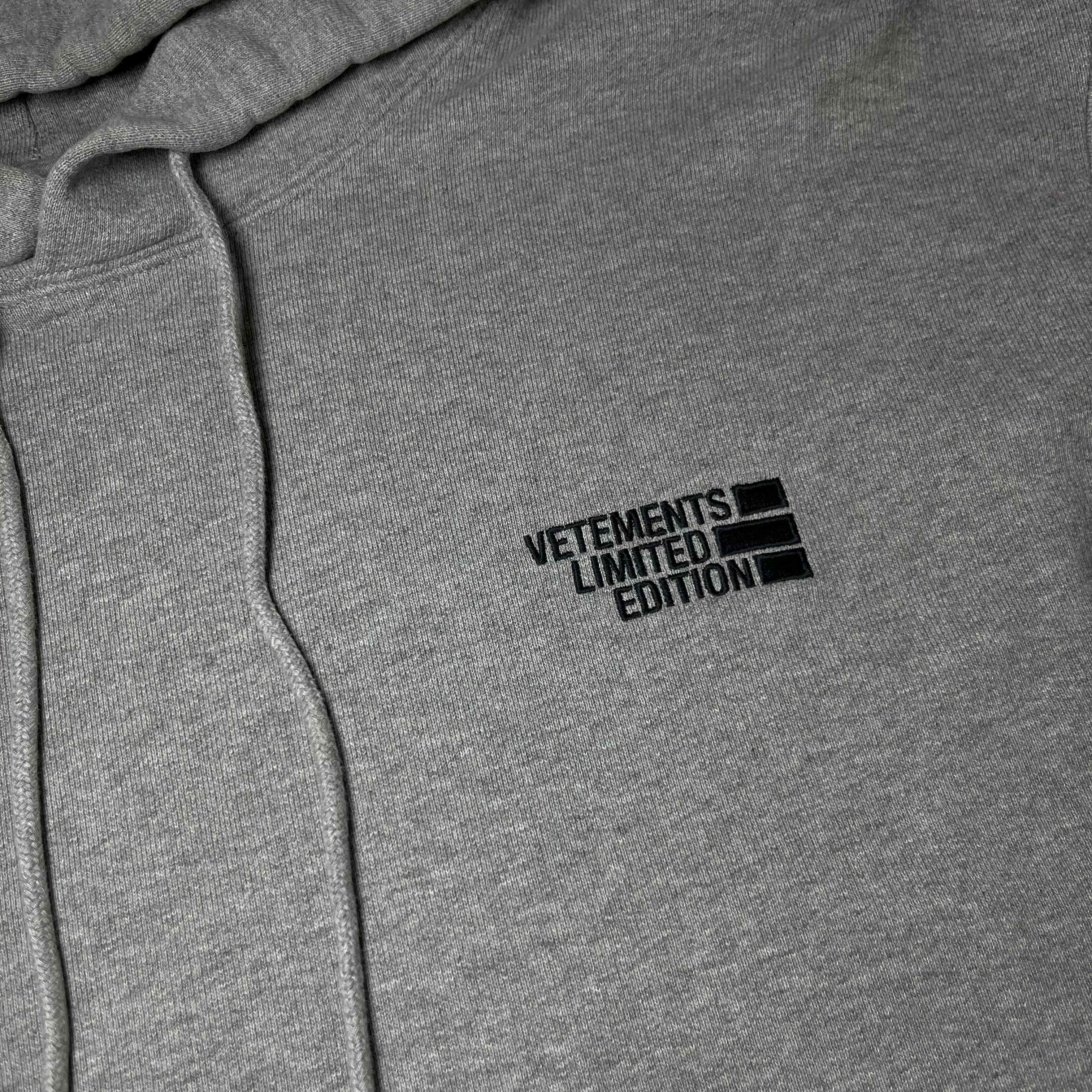 Vetements Gray Limited Edition Logo Hoodie 2020