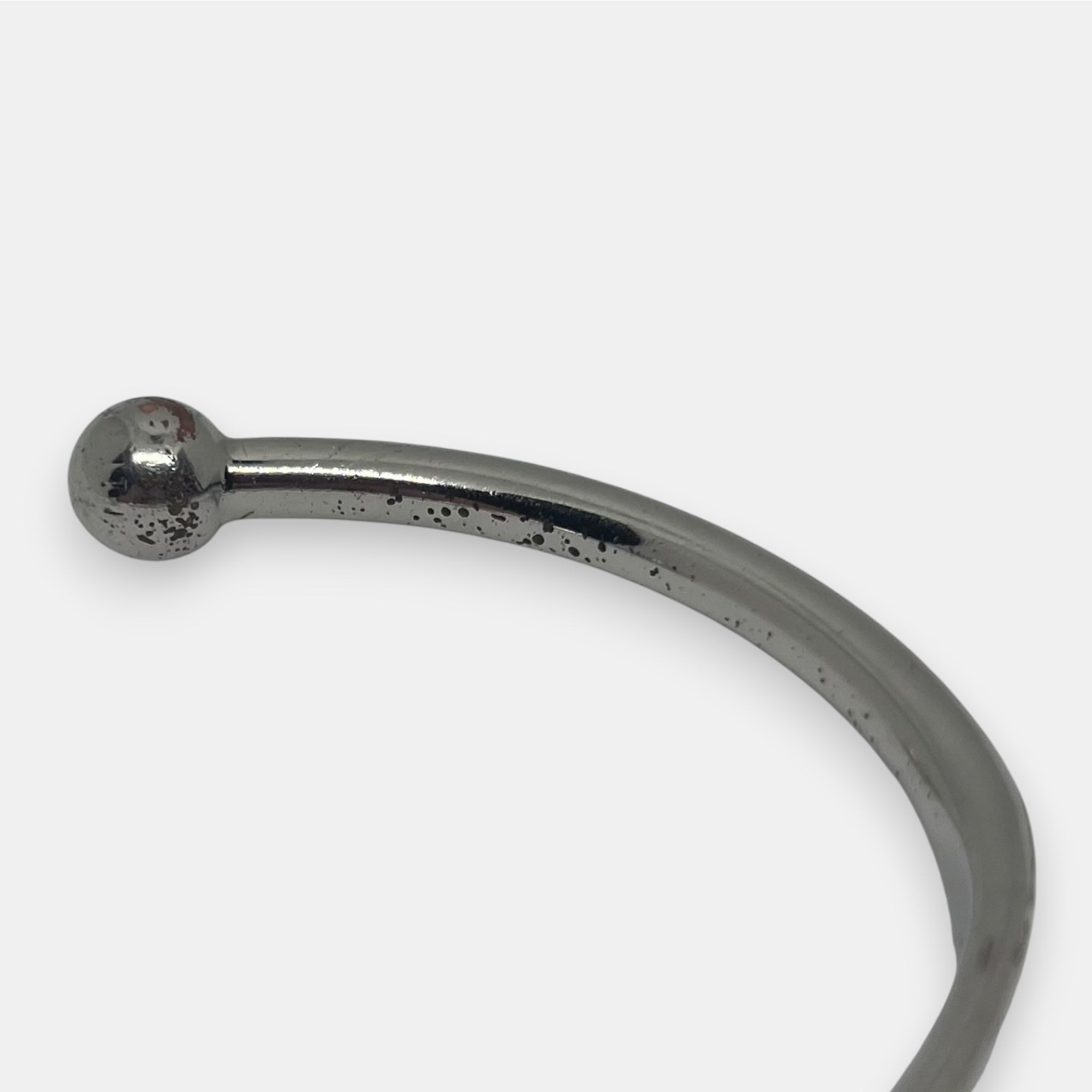 Louis Vuitton Silver Monogram Jonc Bracelet w. Dust Bag & Box