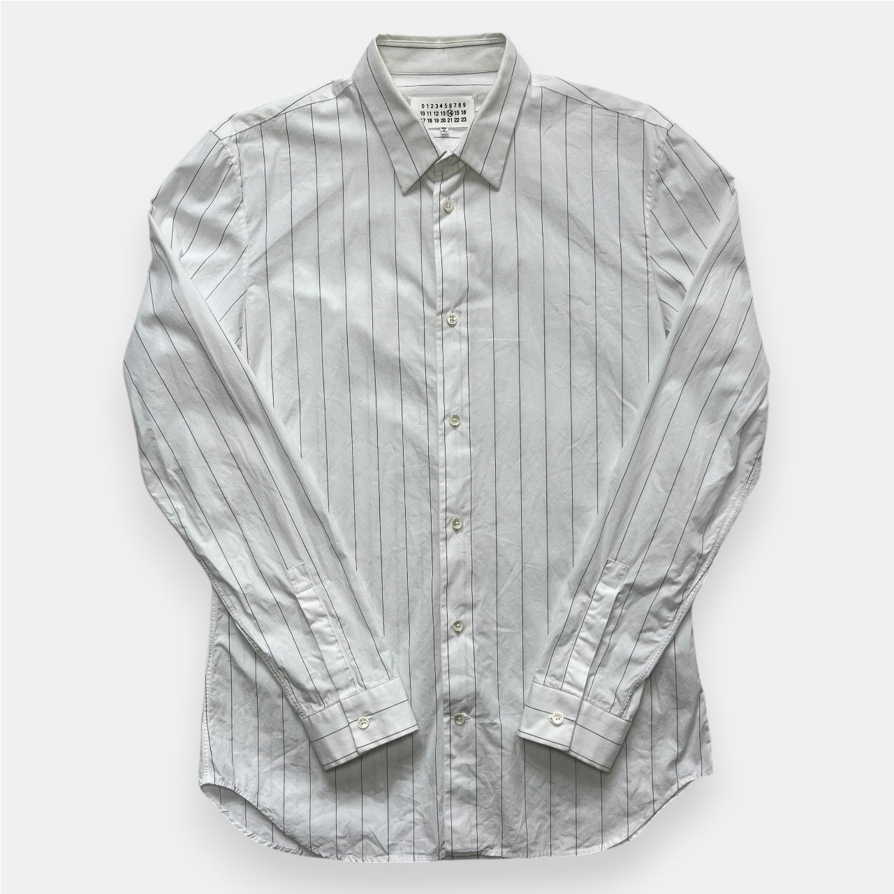 Maison Martin Margiela Slim Fit White Striped Button Up Shirt 2015