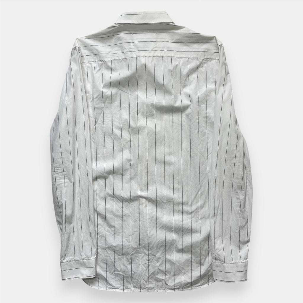 Maison Martin Margiela Slim Fit White Striped Button Up Shirt 2015