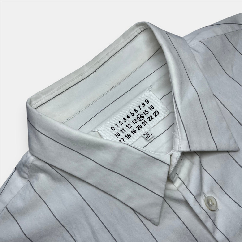 Maison Martin Margiela Slim Fit White Striped Button Up Shirt 2015