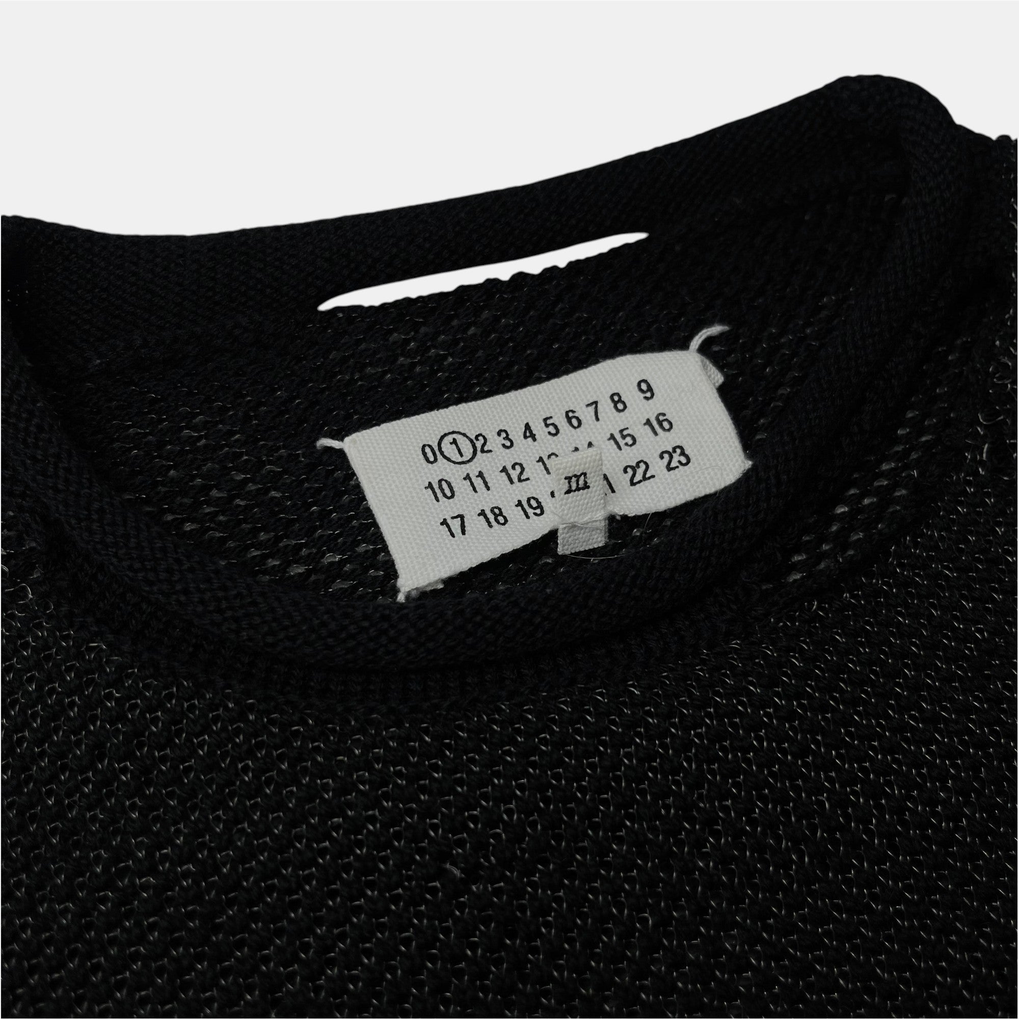 Maison Martin Margiela Black Distressed Silver Thread Knit Sweater 2012