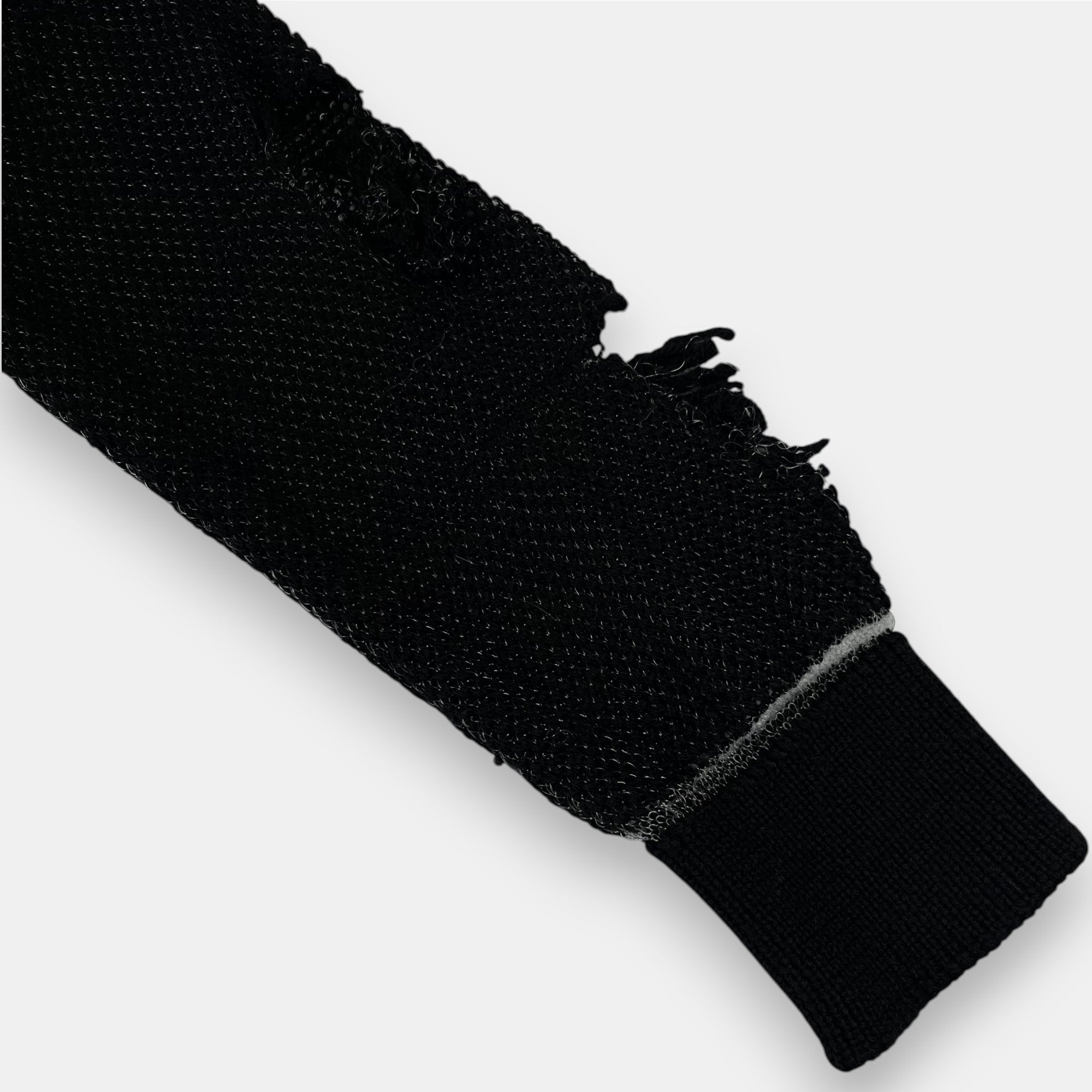 Maison Martin Margiela Black Distressed Silver Thread Knit Sweater 2012
