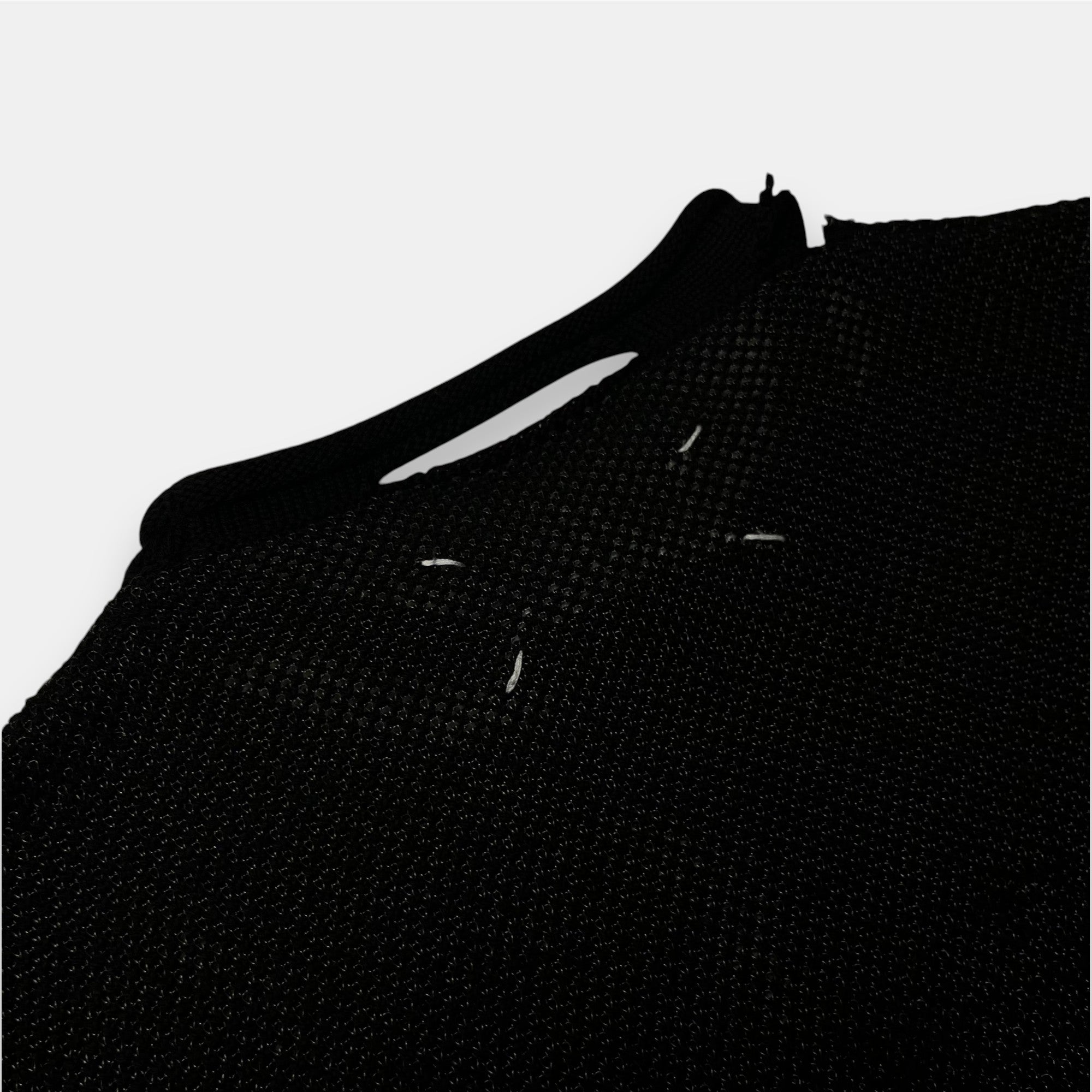 Maison Martin Margiela Black Distressed Silver Thread Knit Sweater 2012