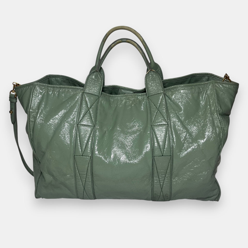 Miu Miu Green Leather Shoulder Bag Tote