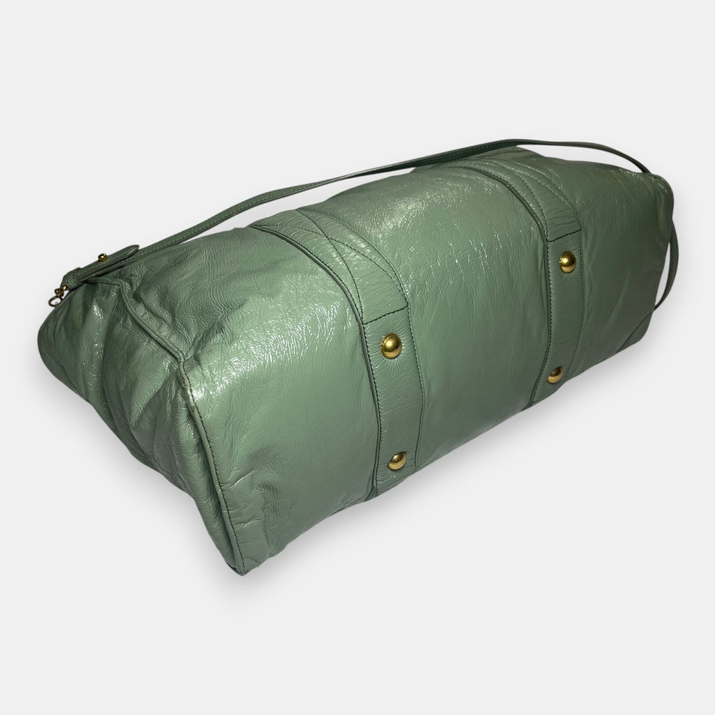 Miu Miu Green Leather Shoulder Bag Tote