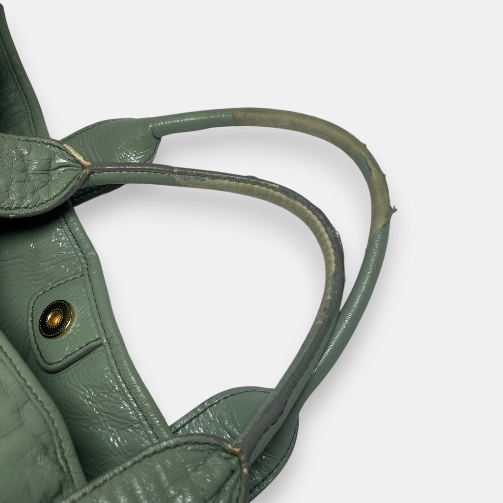 Miu Miu Green Leather Shoulder Bag Tote