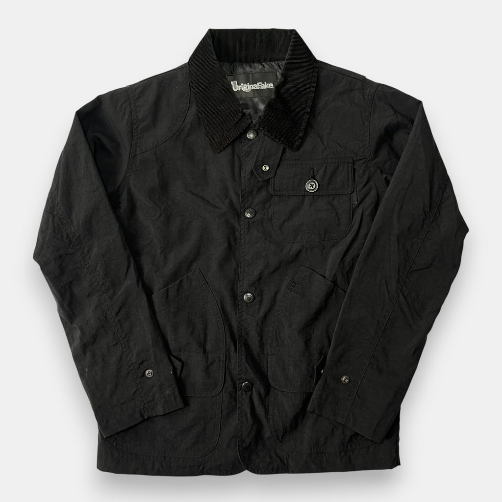 OriginalFake Black Jacket with Corduroy Collar