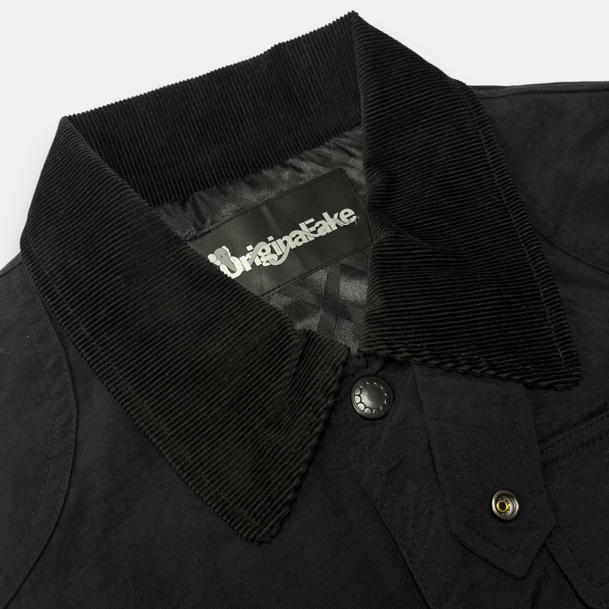 OriginalFake Black Jacket with Corduroy Collar
