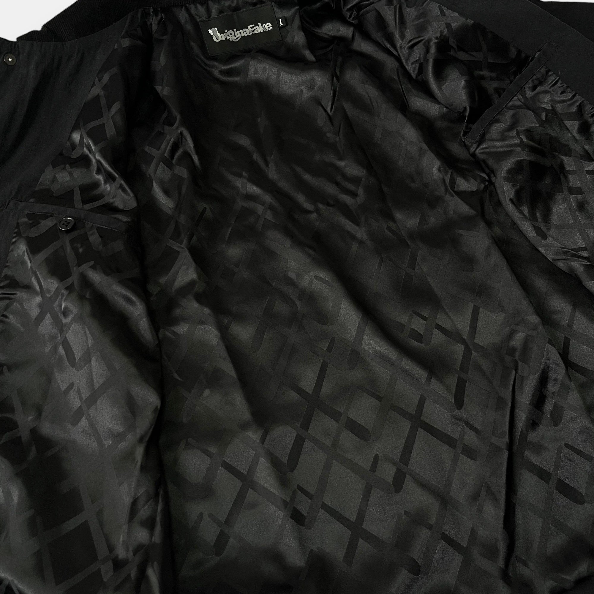 OriginalFake Black Jacket with Corduroy Collar