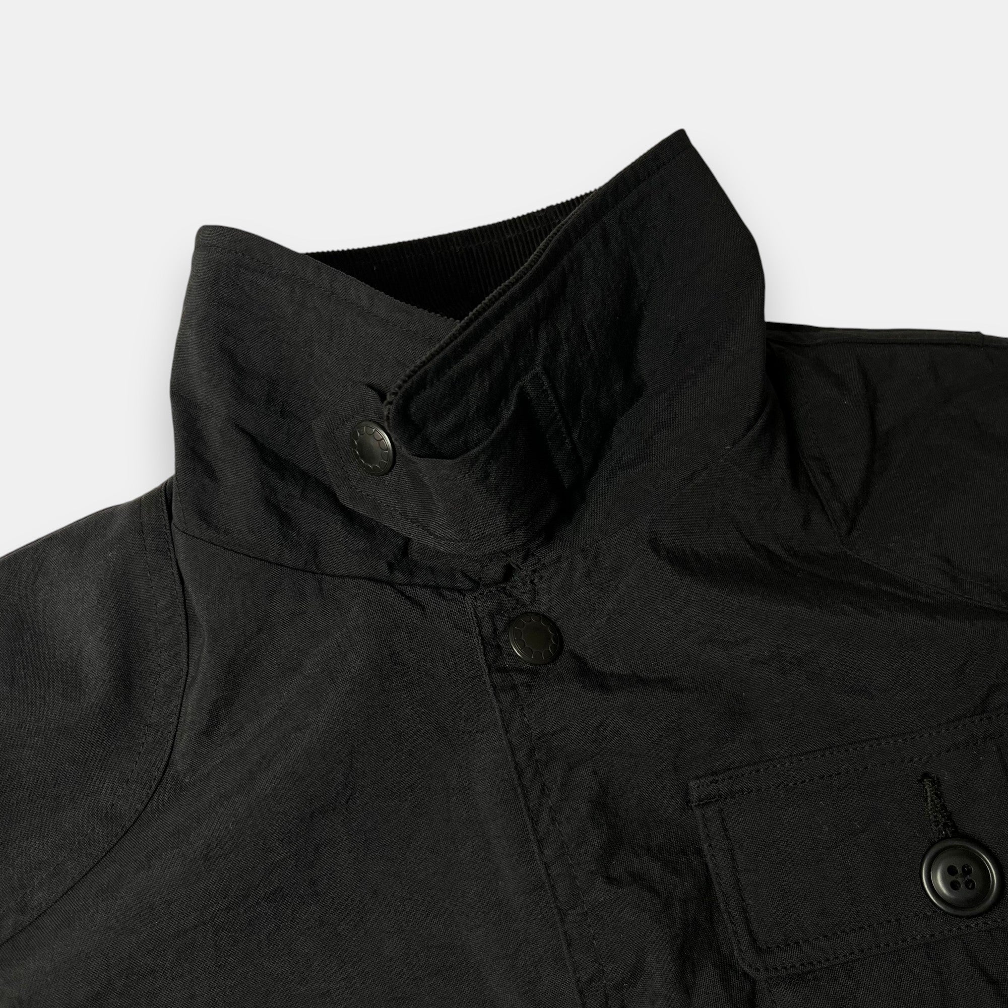 OriginalFake Black Jacket with Corduroy Collar
